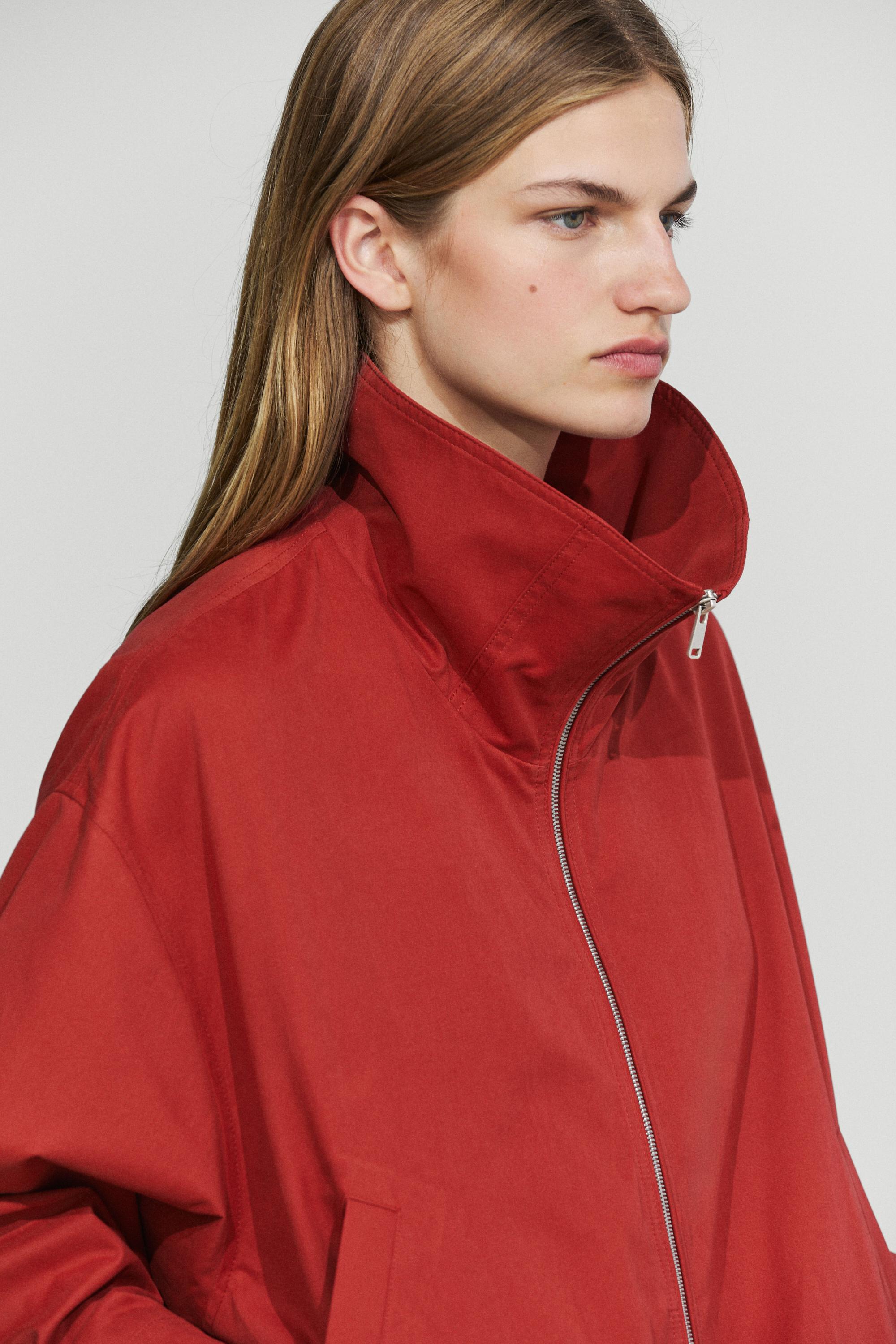 Veste bomber en coton à détails froncés